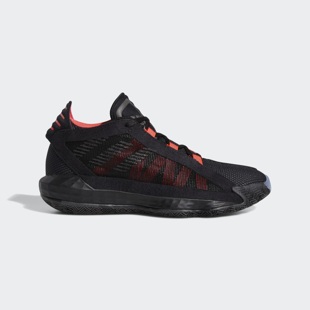 Adidas Boys' Dame 6 Basketball Shoes Black/Grey Metal/Red Ireland EH2791